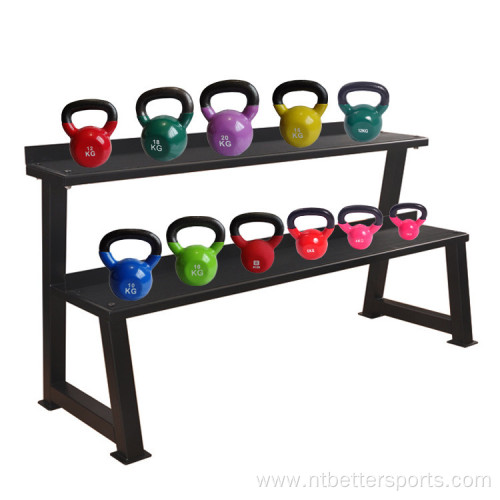 commercial Dual Tier Hex Dumbbell kettlebell Storage Rack